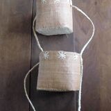 3 handcrafted wicker hanging baskets