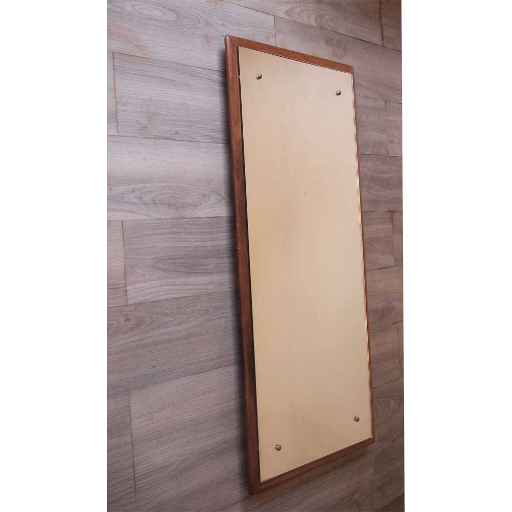 Vintage Scandinavian mirror in brown honey teak.
