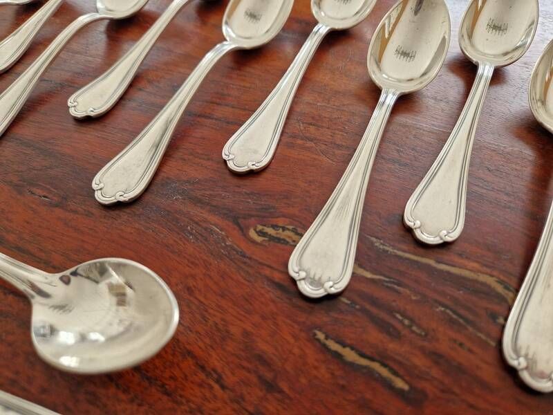 Ercuis - Set of 12 small silver-plated Sully coffee spoons