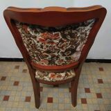 Louis XV Style Chair in Wood and Floral Fabric