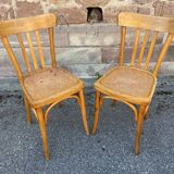 Pair of 1950s bistro cafe chairs