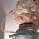 Old shell-shaped night lamp carved in cameo, Art Deco.