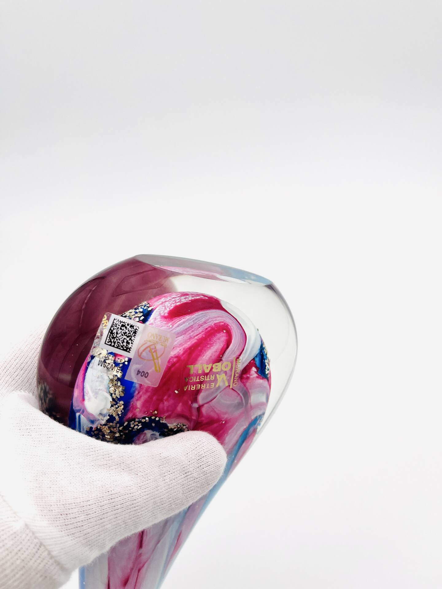 Oball Murano Vase - Sommerso - 24k Gold - Labeled - H30cm/1.17kg