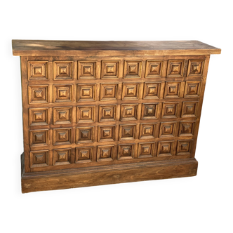 Vintage 1950s wooden bar counter, Bauhaus style