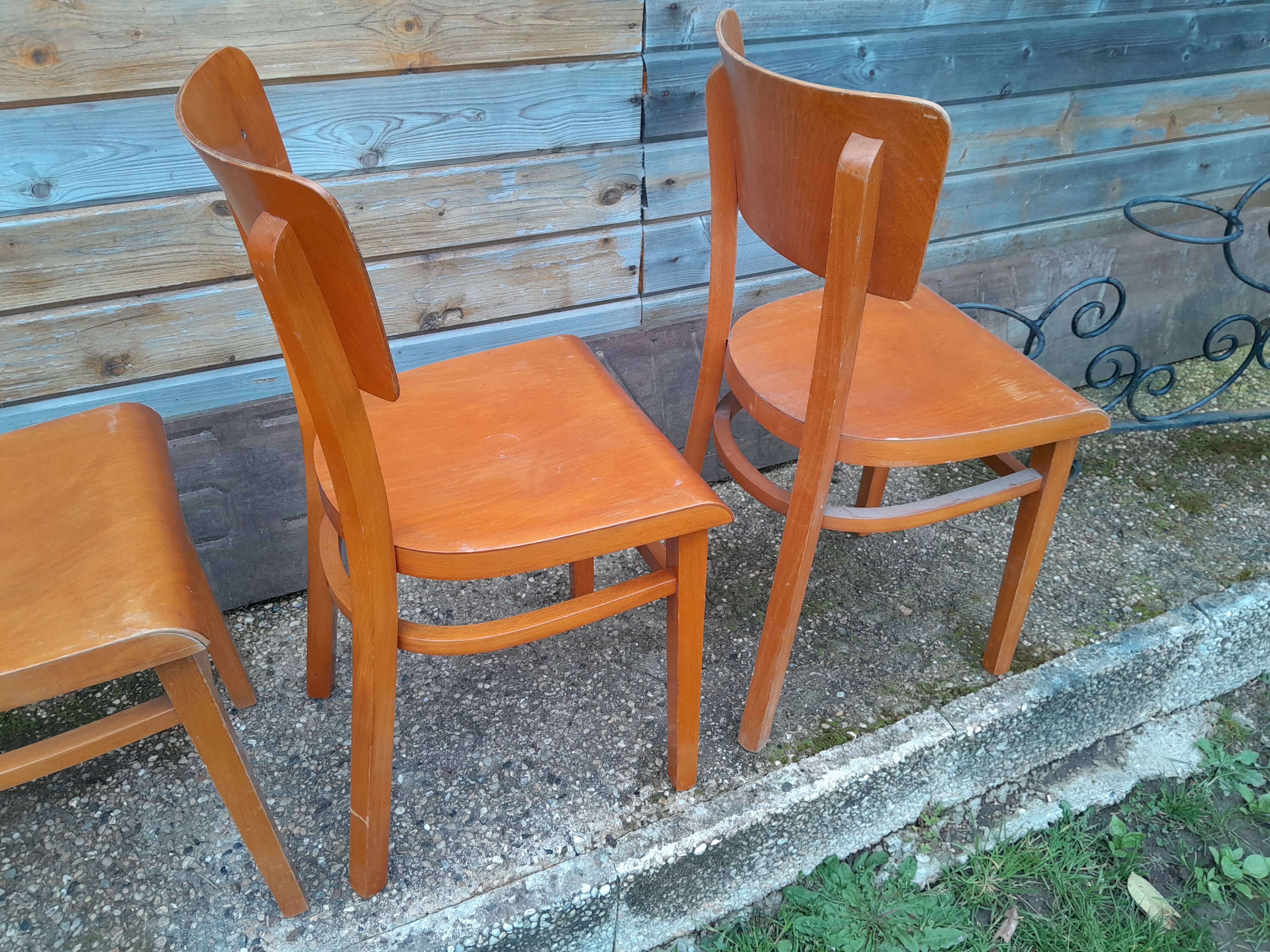 4 old vintage bistro chairs