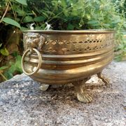 Large brass lion planter Art Nouveau