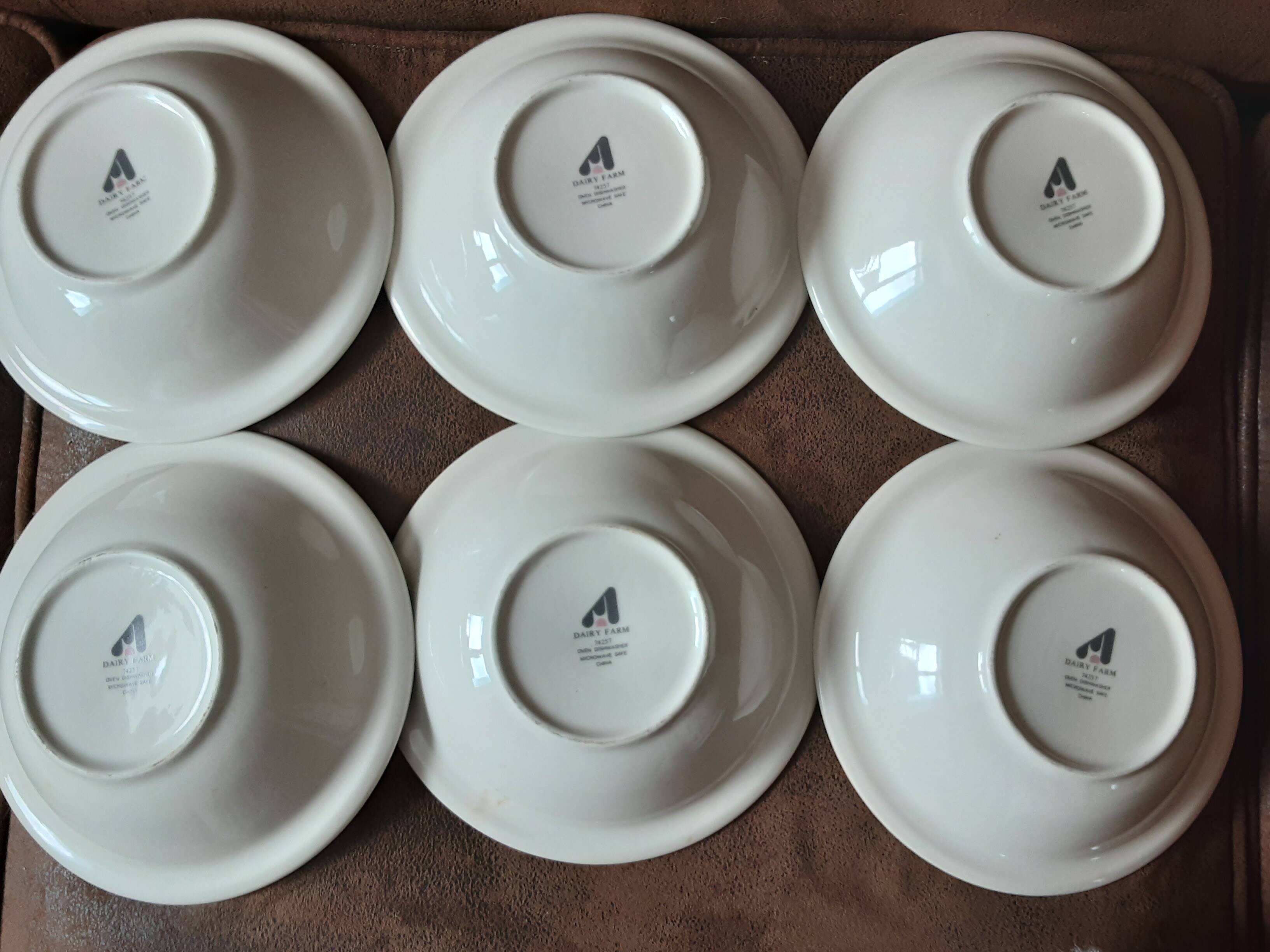 Set of 6 Dairy Farm soup plates