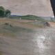 Oil painting on cardboard, rural landscape, early 20th century