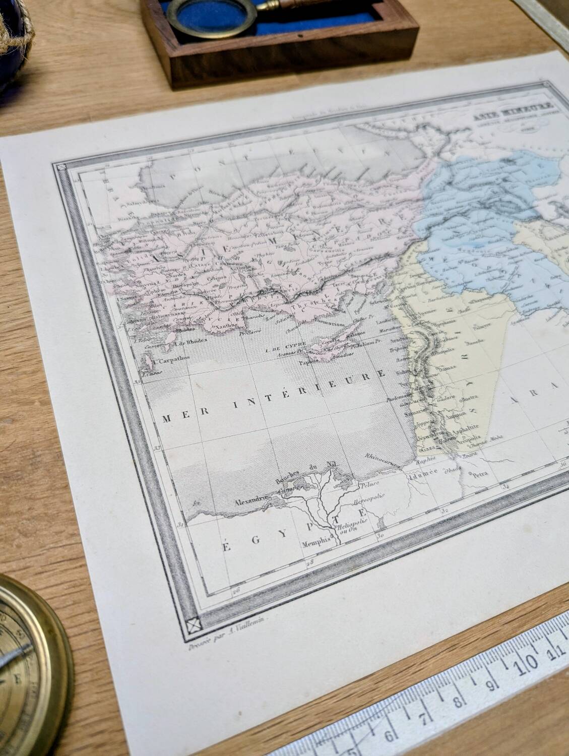 Asia Minor, old map, printed in 1852.