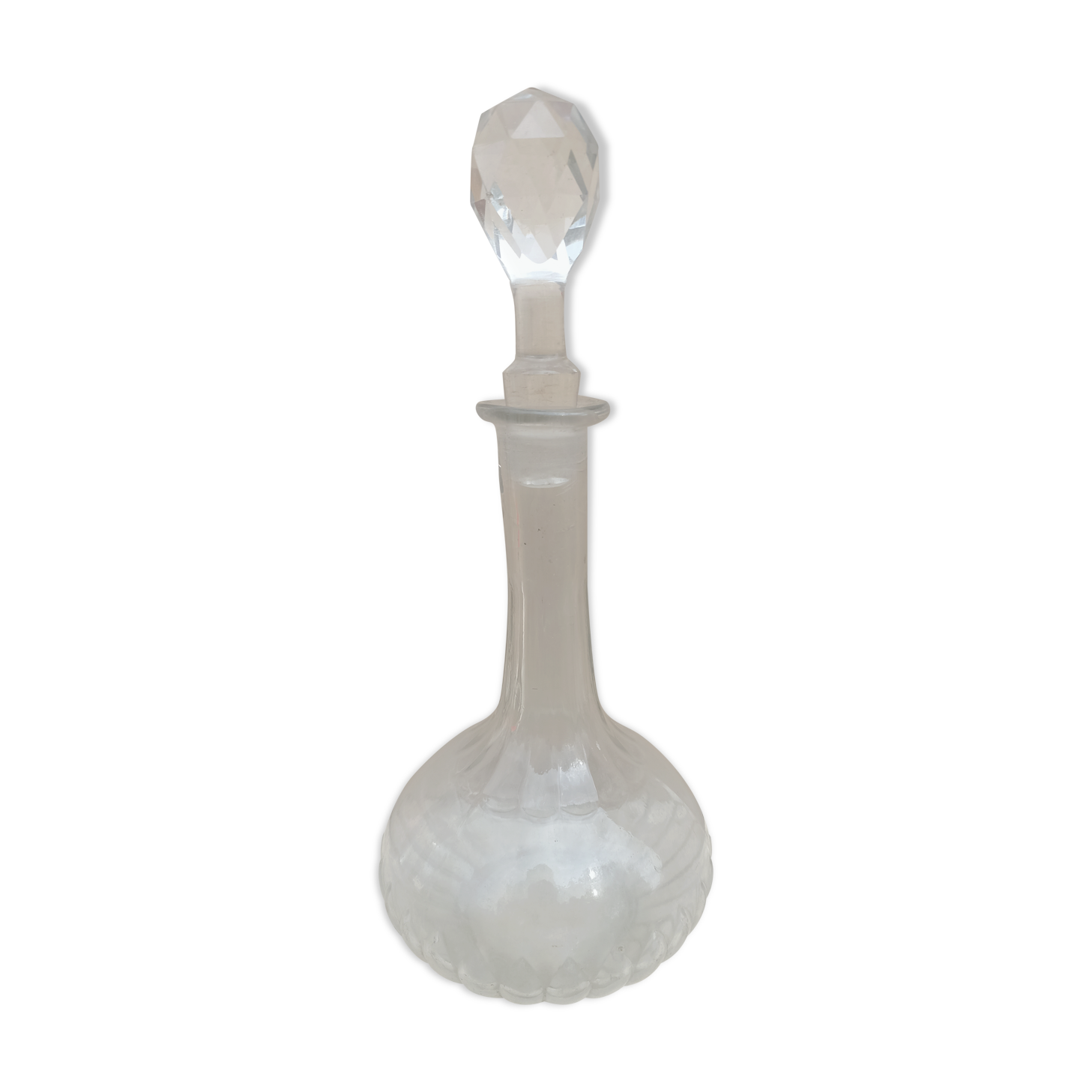 Glass wine decanter with cork
