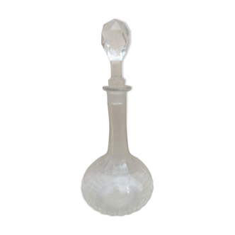 Glass wine decanter with cork