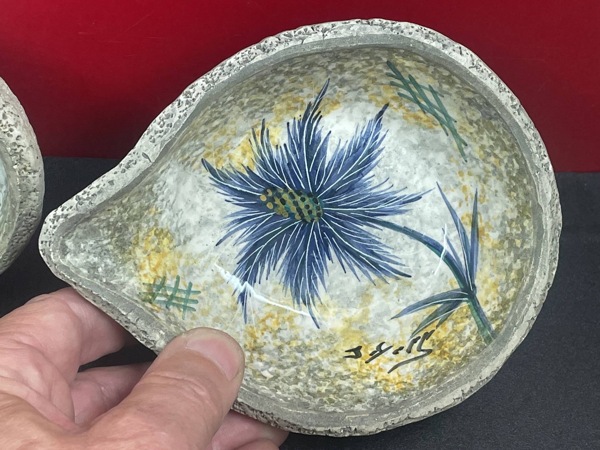 Vallauris ceramic by J. YELL, set of 2 - (9 to 15 cm)