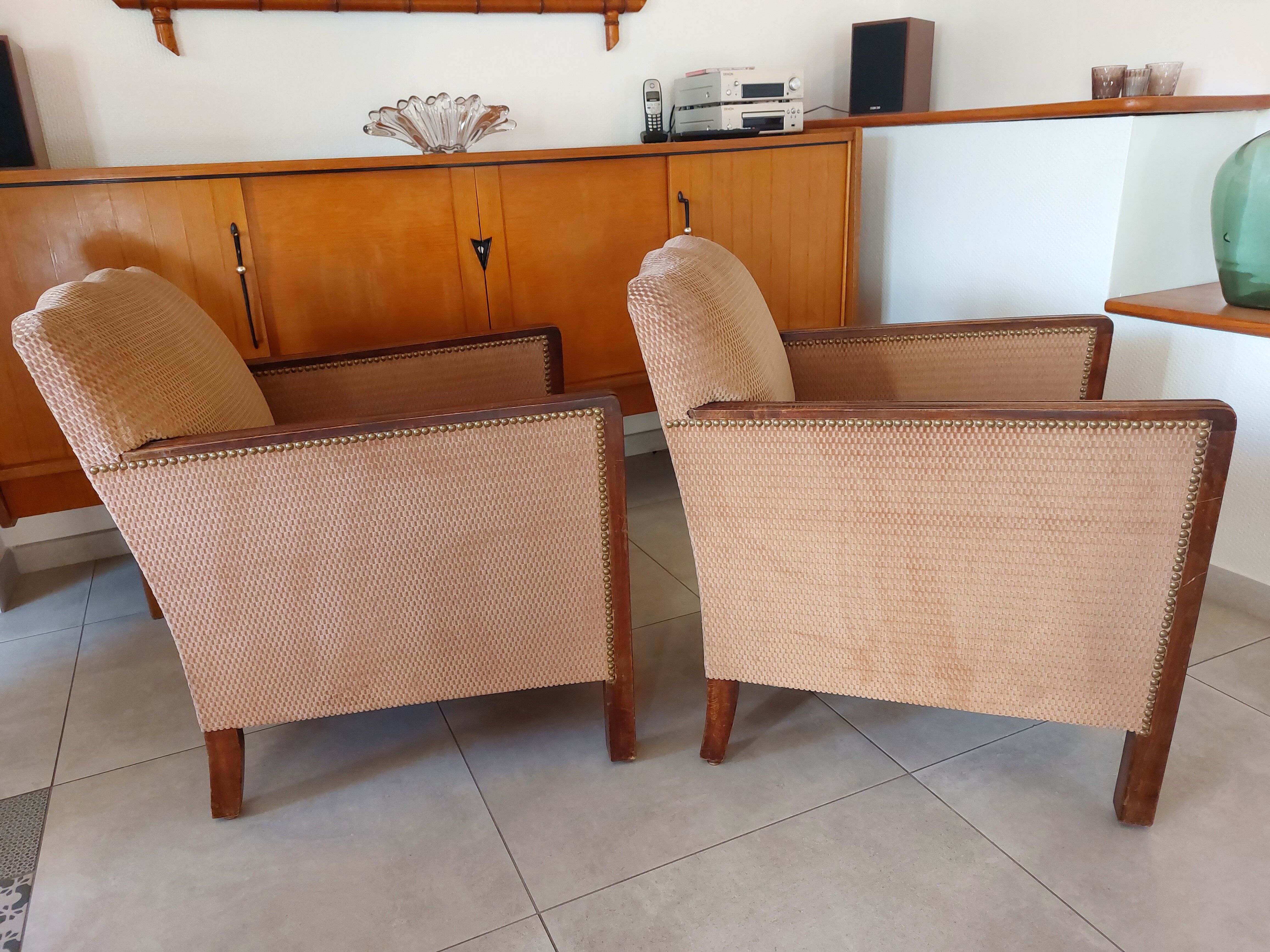 Pair of art deco armchairs