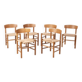 6 chaises J39 de Børge Mogensen en chêne, 1963