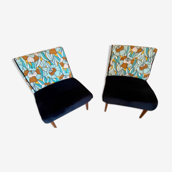 Pair of scandinavian teak armchairs in 60