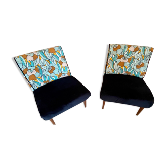 Pair of scandinavian teak armchairs in 60