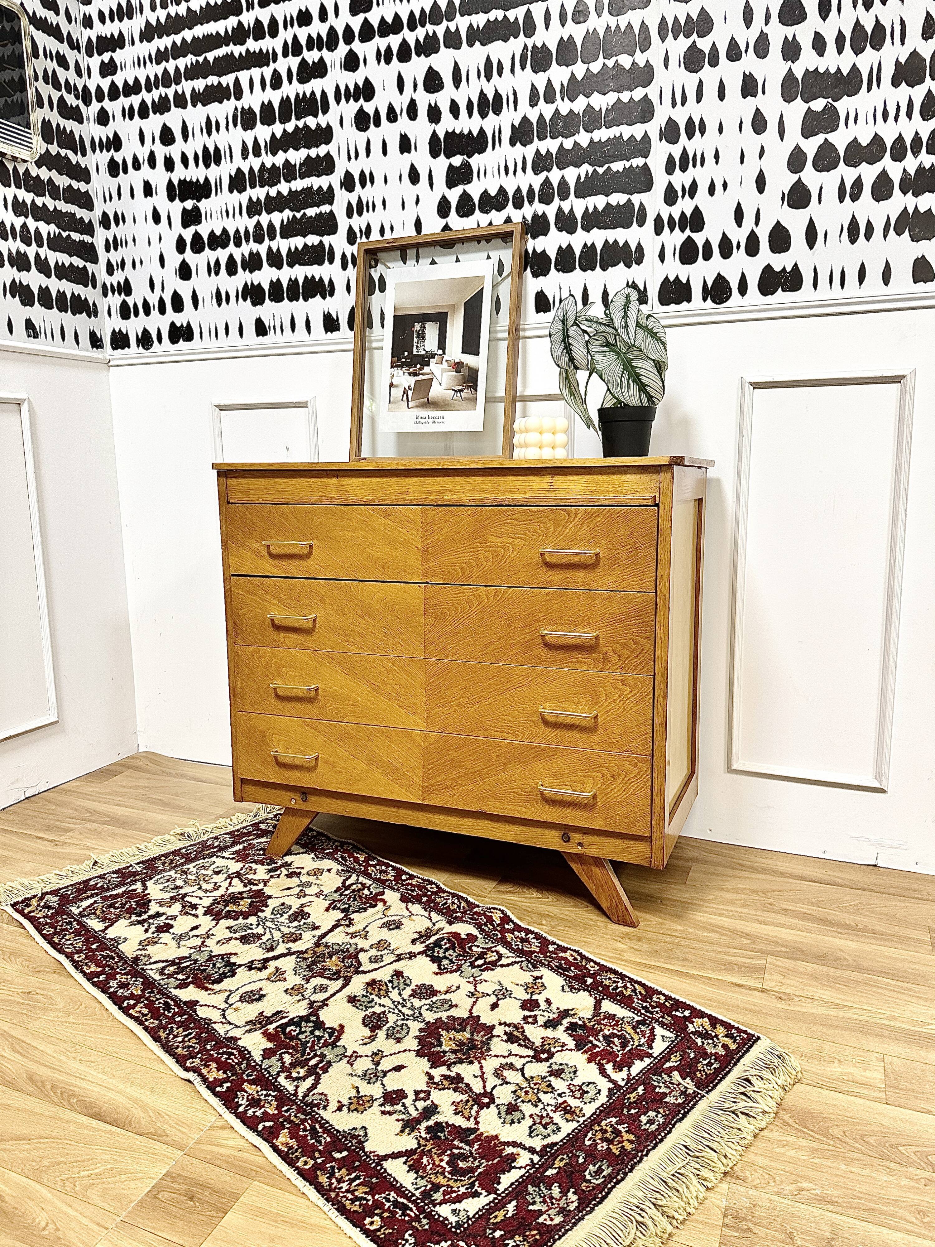 Vintage chest of drawers compass feet