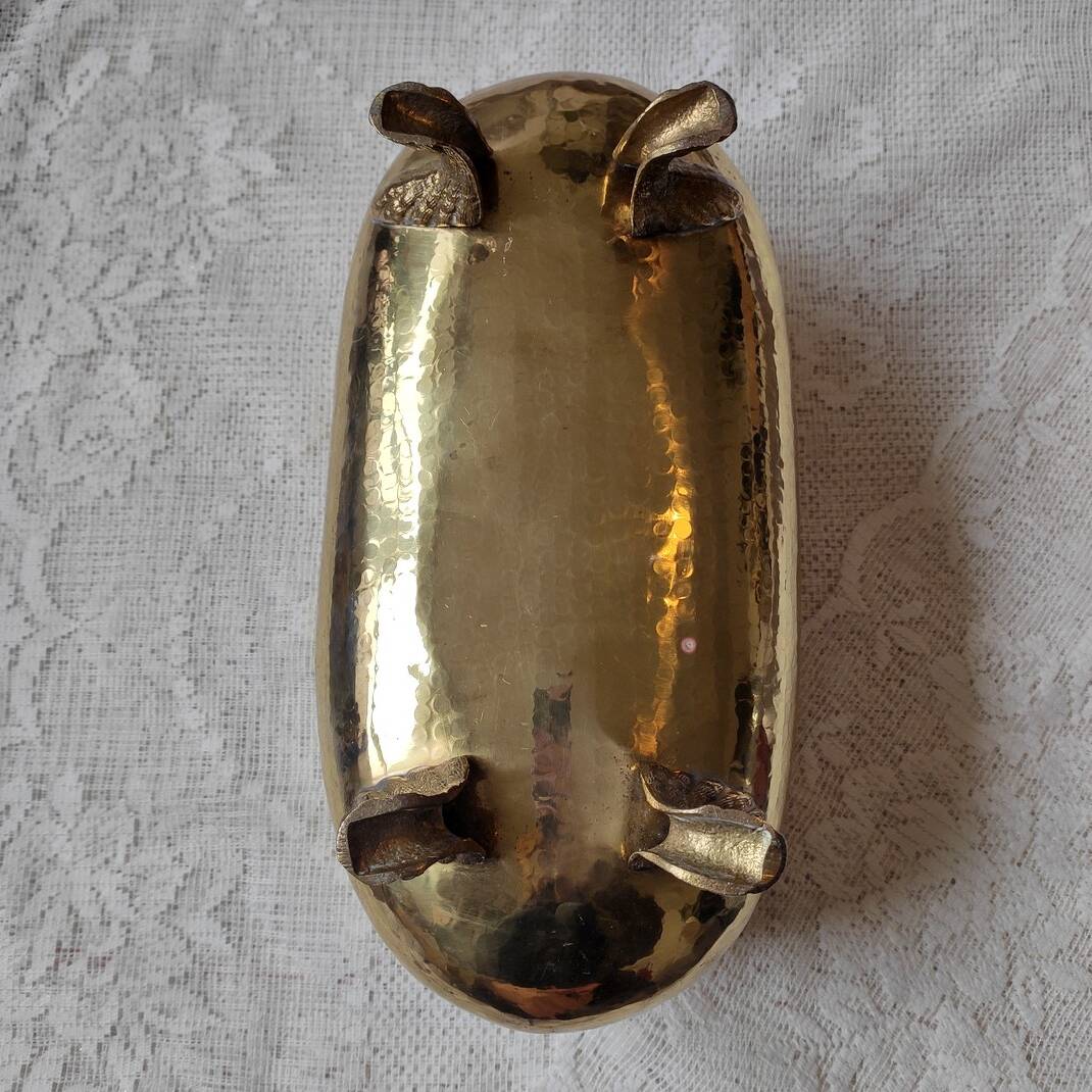 Old golden metal planter