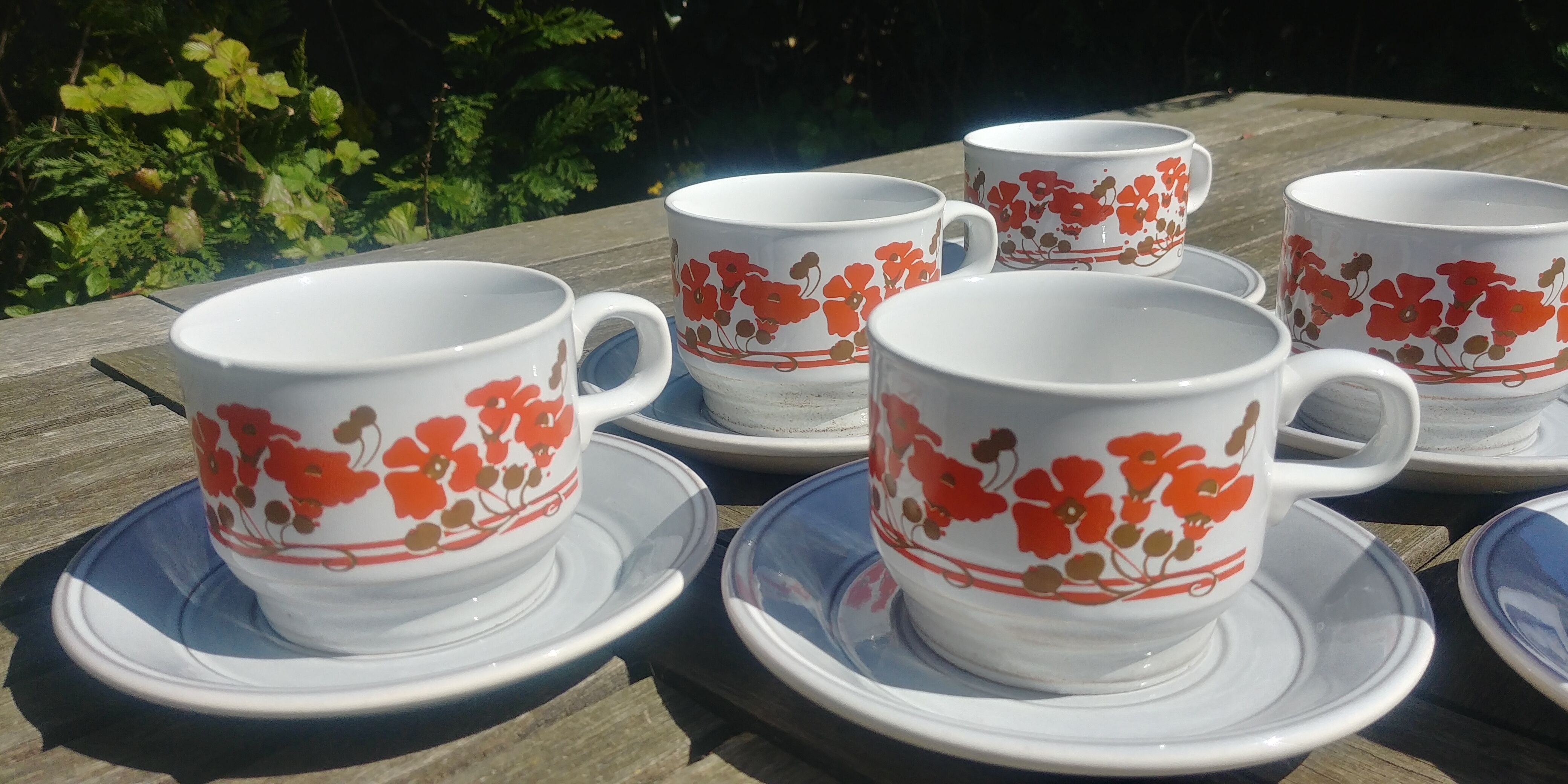 Set 6 cups/coffee cups Kiln Craft Made in England 70s