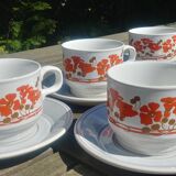 Set 6 cups/coffee cups Kiln Craft Made in England 70s