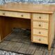Vintage rattan and woven wicker desk 1970