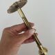 2 vintage gold brass hooks for coat rack or curtains