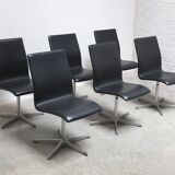 Set of 6 'Oxford' swivel chairs by Arne Jacobsen for Fritz Hansen, 1965