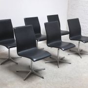 Set of 6 'Oxford' swivel chairs by Arne Jacobsen for Fritz Hansen, 1965