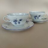 2 tasses à chocolat Winterling bleu & blanc