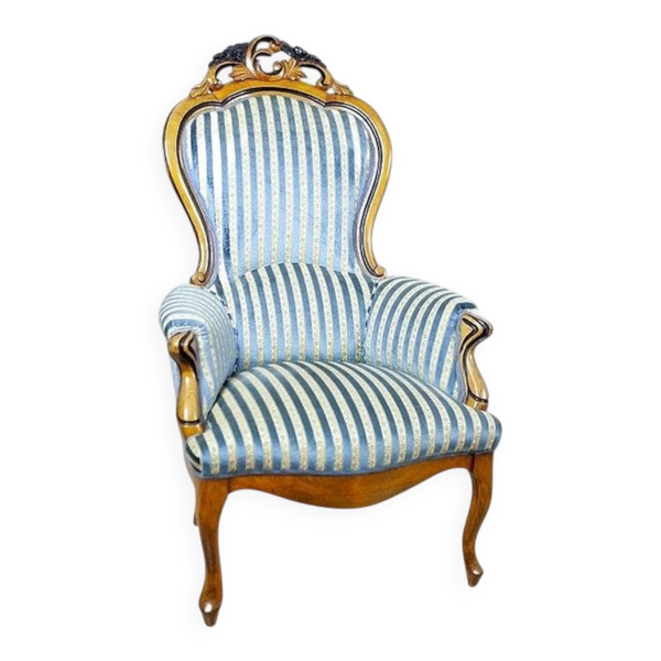 Fauteuil en noyer antique, années 1890