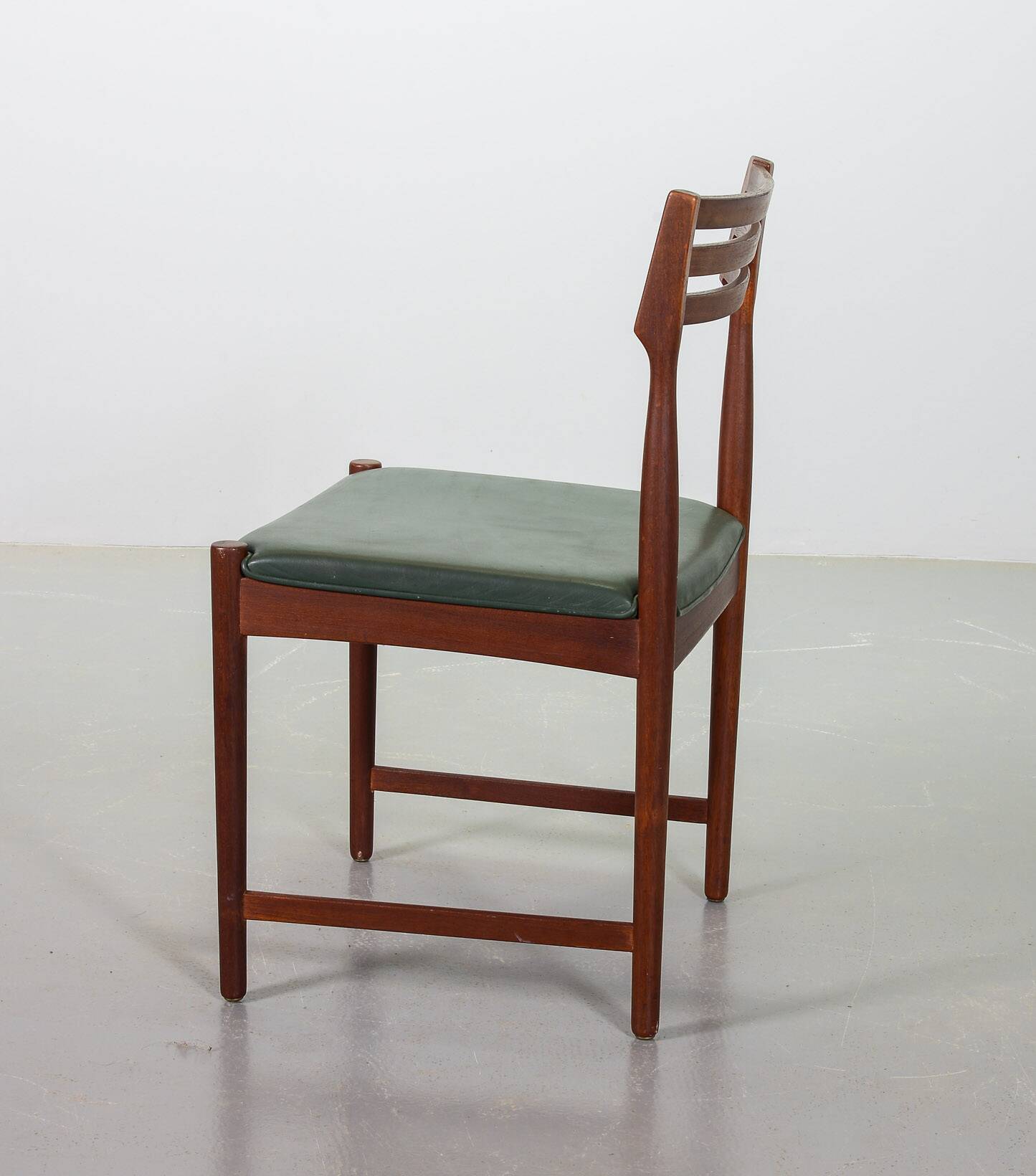 Bovenkamp Vintage Design Teak Wooden Dining Chairs with Leather Upholstery