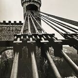 Photograph black and white silver print circa 1970 architecture