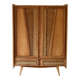 Armoire en bois et rotin