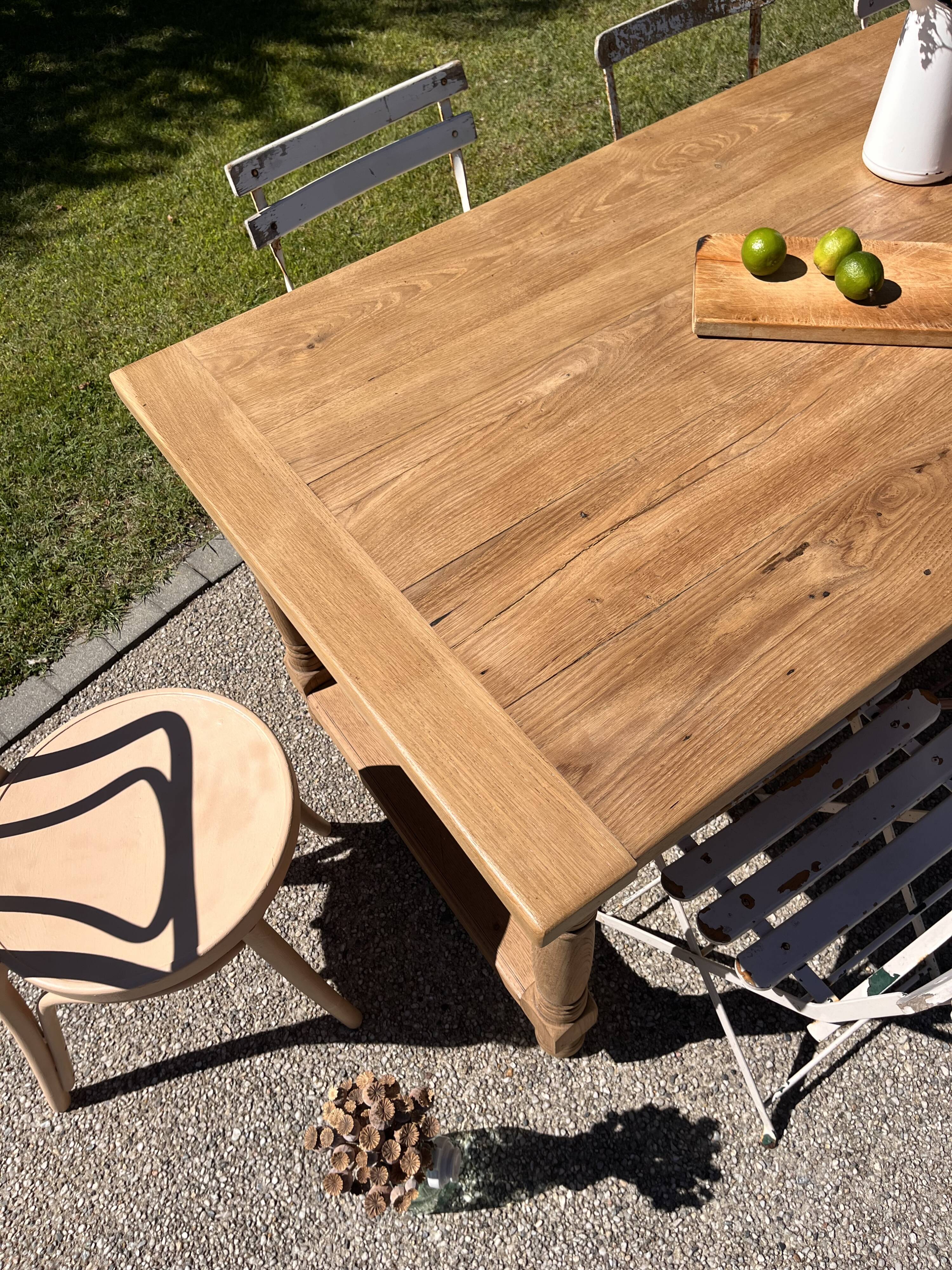 Grande table de ferme en chêne massif