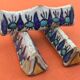 1920-1940 3 Ceramic Knife Holders Tunisian Nabeul el-Kh Workshop