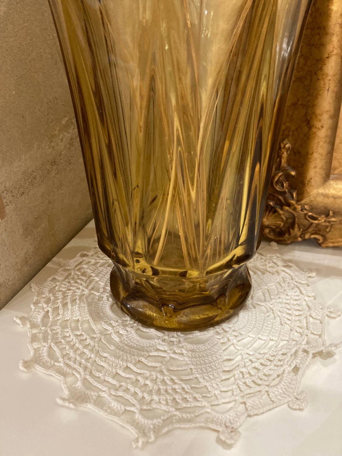 Large smoked glass vase from the 70s