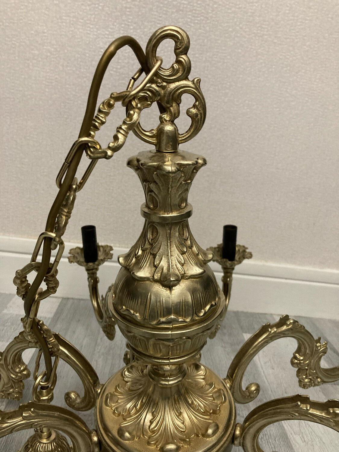 8-branch bronze chandelier