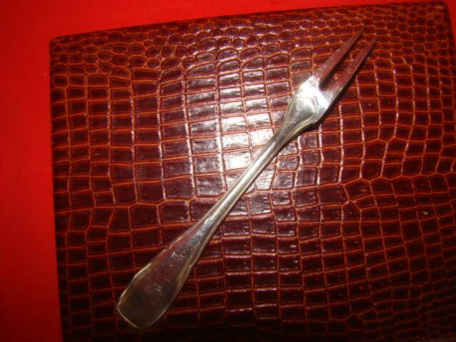 12 silver-plated snail forks with case