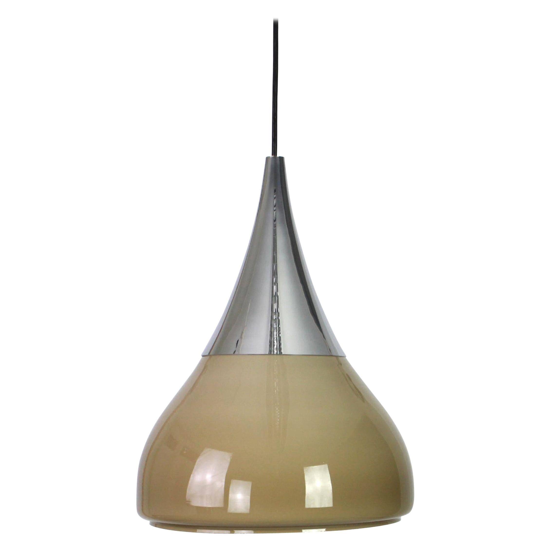 Large opaline glass pendant by Braun, Limburg, Germany, 1970s.