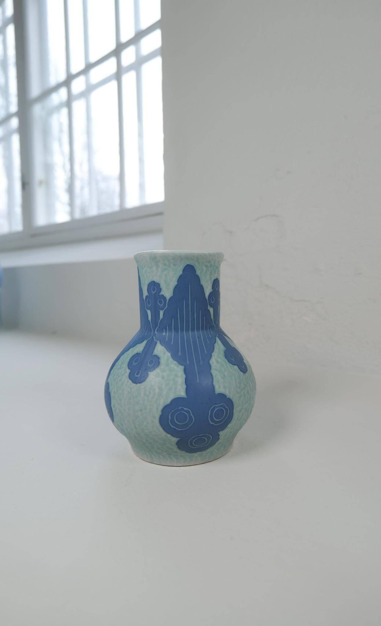Vase Art Déco Sgraffito Gustavsberg Josef Ekberg Suède 1922