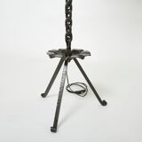 Foor lamp signed Jacques Vidal wrought iron dated 1967
