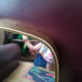 Asymmetric mirror shape free vintage brass 23x47cm
