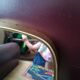 Asymmetric mirror shape free vintage brass 23x47cm