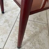 Vintage serving trolley in varnished wood from the 60s