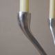 Aluminum candle holder tripod chrome vintage 70s candelabra candlestick Scandinavian design