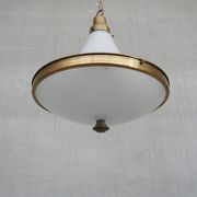 Dutch two tone opaline and brass pendant light