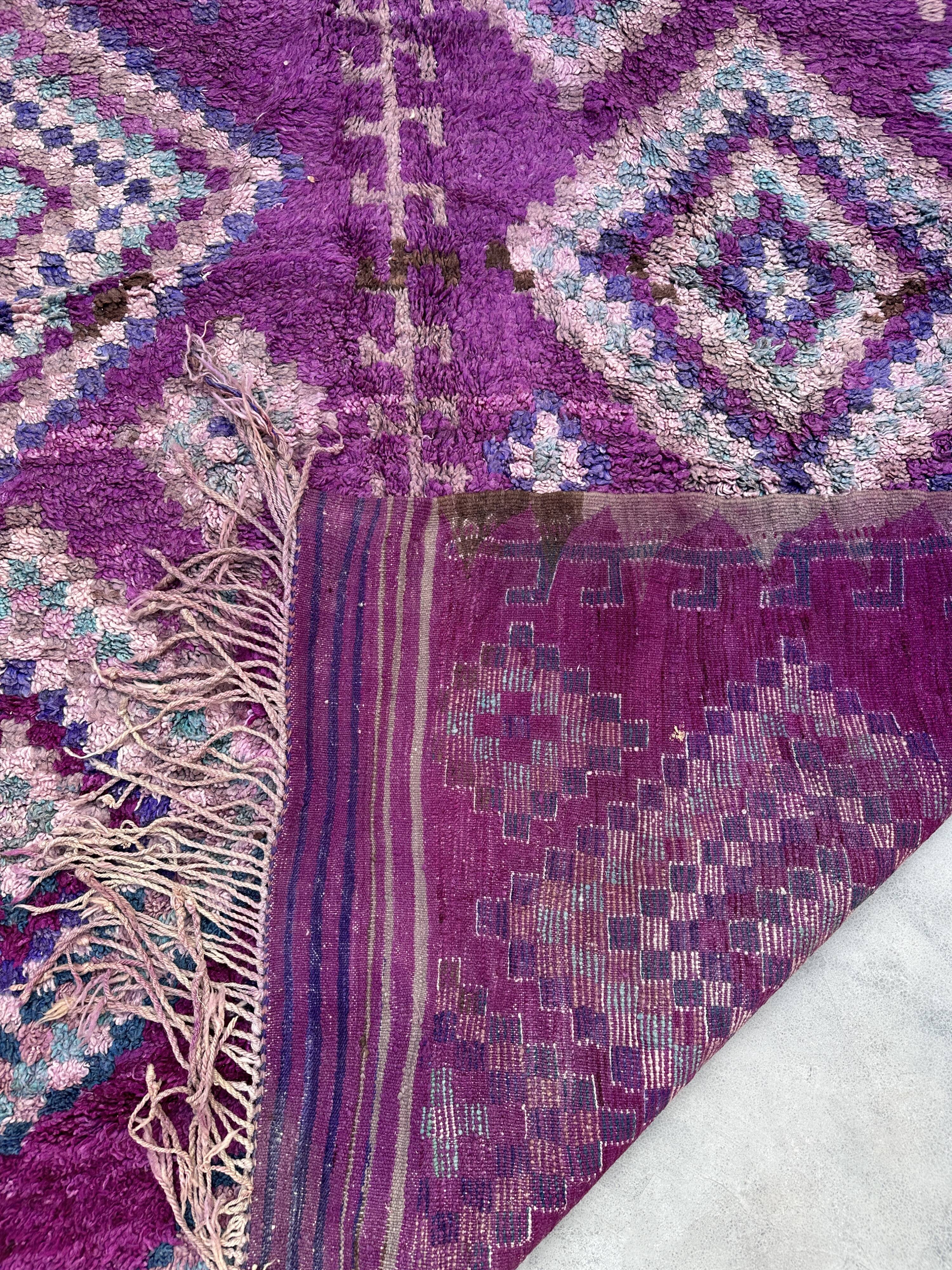 Moroccan purple carpet - 208 x 425 cm