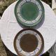 Pair of dishes or large plate in quimper sandstone vintage old art deco 1930