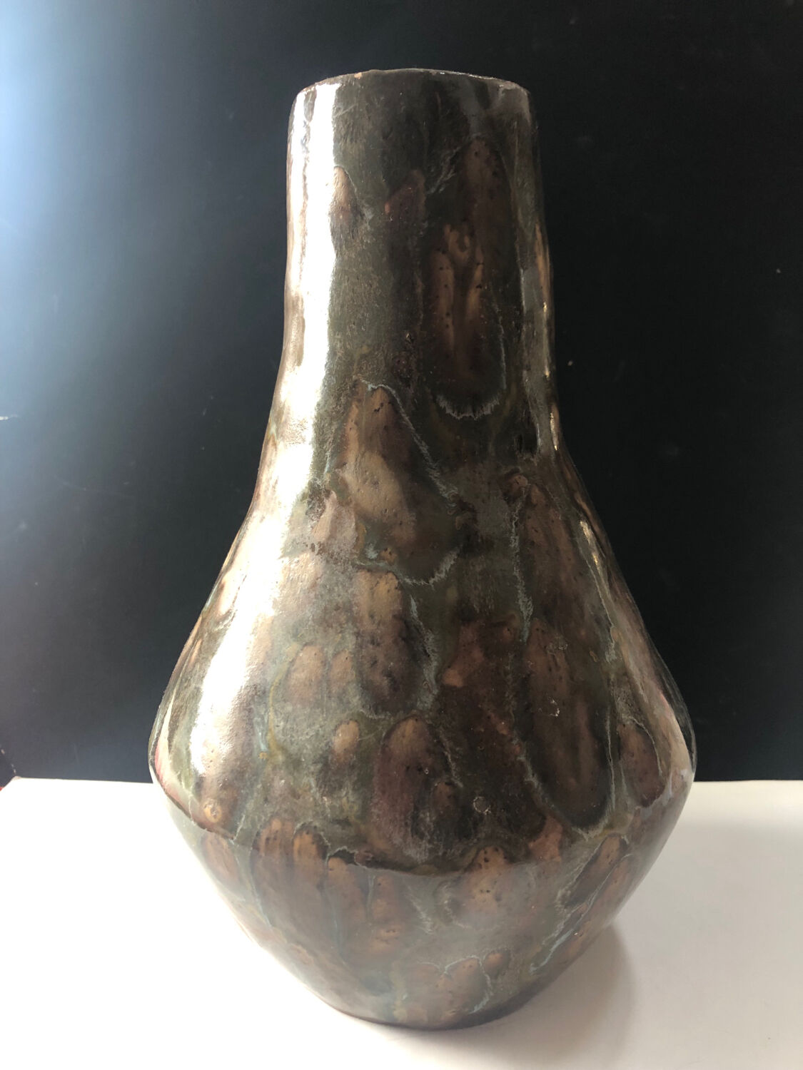 Vintage ceramic lamp base signed Dechamps