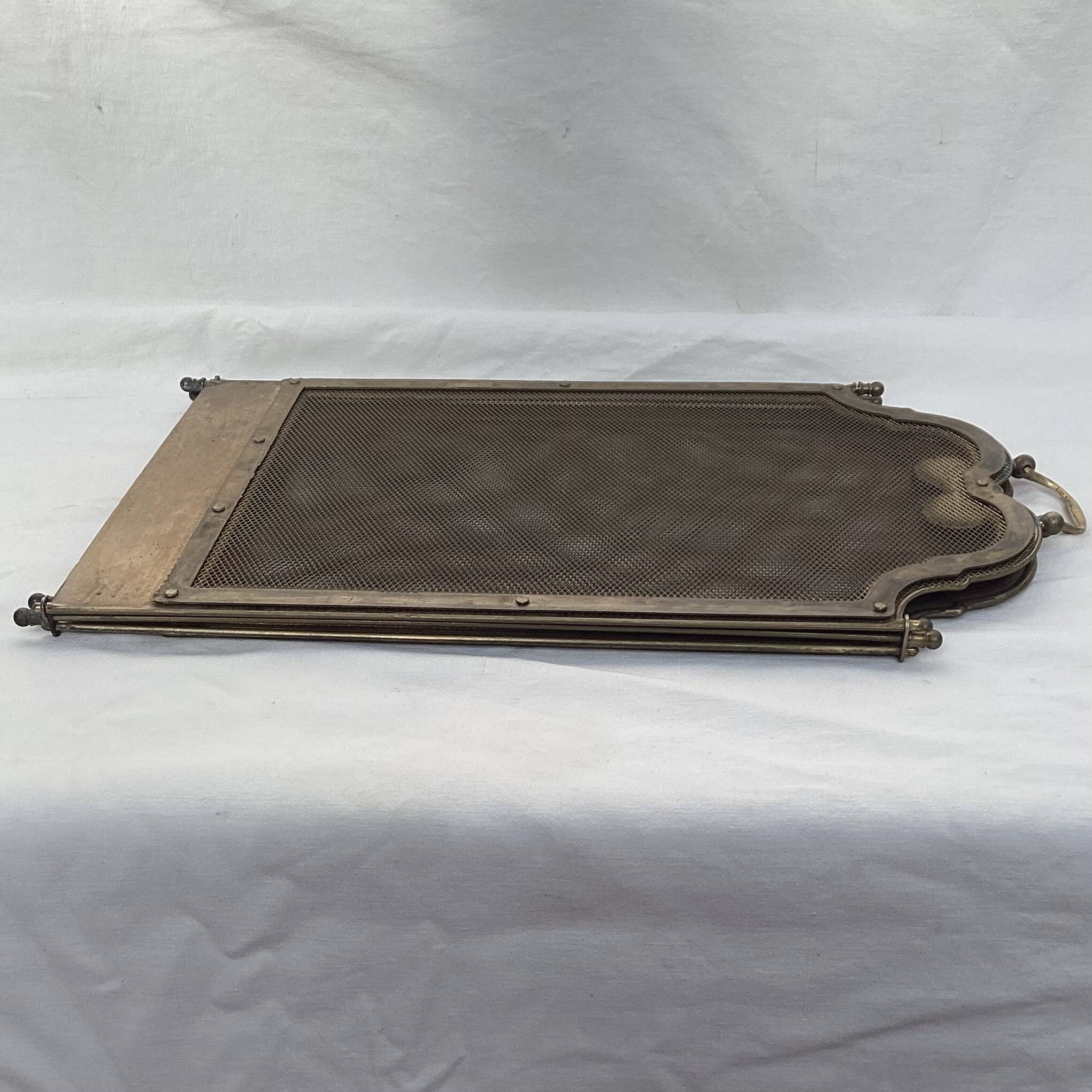 Vintage brass fireplace screen dimension: height -54cm- width -94cm-